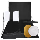 Vidaxl Photo studio set with lighting set, background and reflector