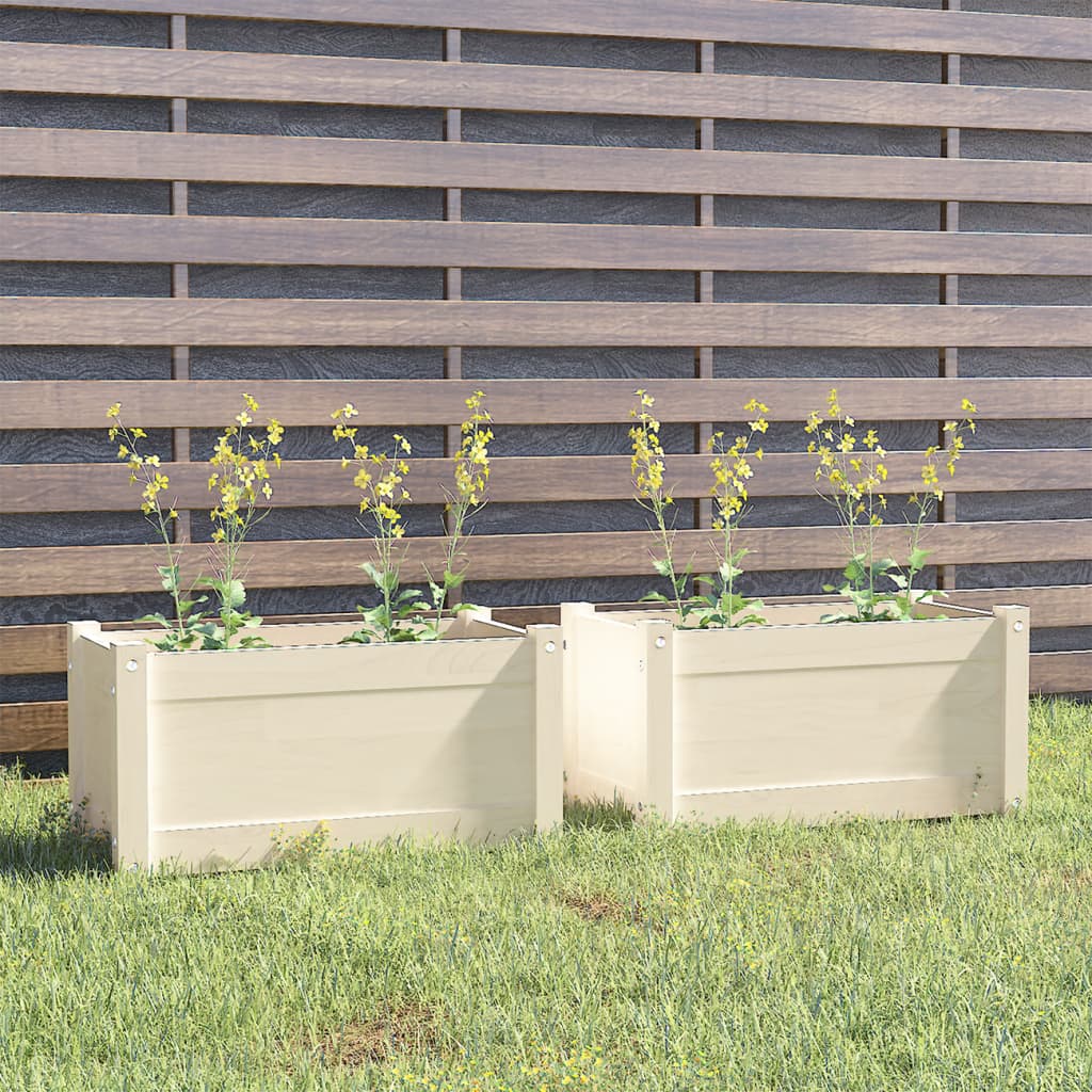 Vidaxl Planters 2 st 60x31x31 cm Solid pine white