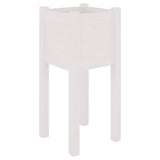 Vidaxl plantenbakken 2 st 31x31x70 cm massief grenenhout wit