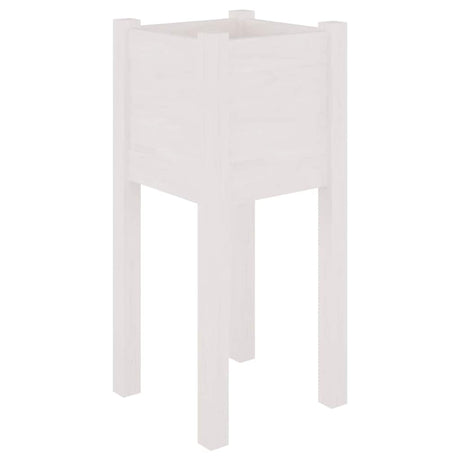Vidaxl plantenbakken 2 st 31x31x70 cm massief grenenhout wit
