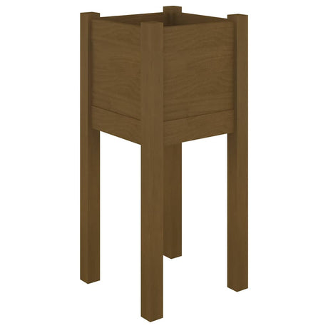 Vidaxl plantenbakken 2 st 31x31x70 cm massief grenenhout honingbruin