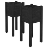 Vidaxl Fioter 2 PCS 31x31x70 cm Pino solido nero