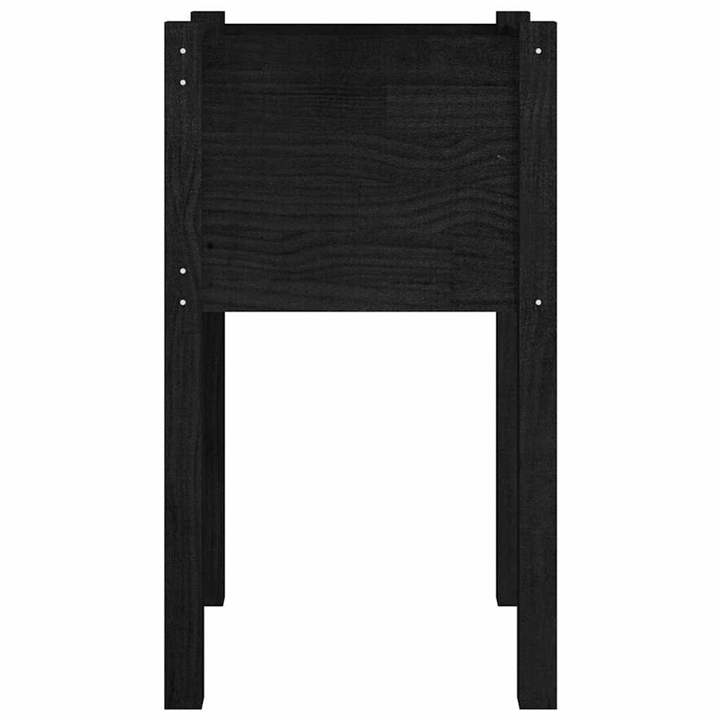 Vidaxl plantenbak 40x40x70 cm massief grenenhout zwart