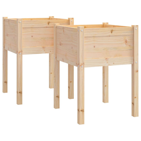 Vidaxl plantenbakken 2 st 50x50x70 cm massief grenenhout