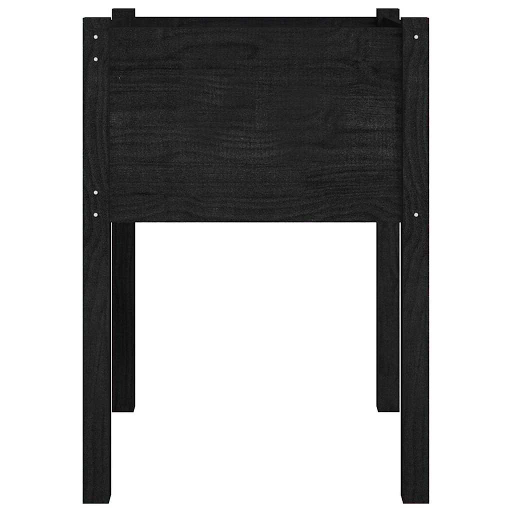 Vidaxl plantenbak 50x50x70 cm massief grenenhout zwart