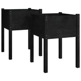 Vidaxl Planters 2 st 50x50x70 cm Solid pine black