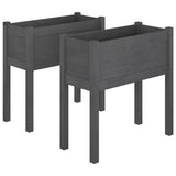 Vidaxl Planters 2 st 70x31x70 cm Solid pine Gray