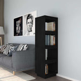 Vidaxl boekenkast kamerscherm 40x35x135 cm massief grenenhout zwart