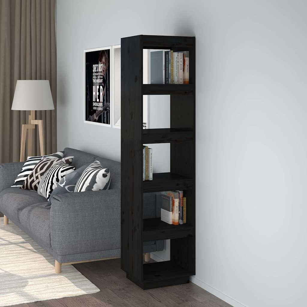 Vidaxl boekenkast kamerscherm 40x35x167 cm massief grenenhout zwart
