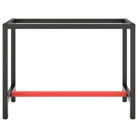 Vidaxl werkbankframe 110x50x79 cm metaal matzwart en matrood