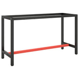 Vidaxl werkbankframe 140x50x79 cm metaal matzwart en matrood