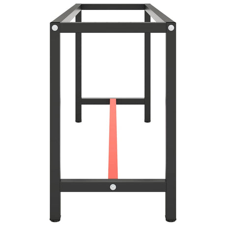 Vidaxl werkbankframe 170x50x79 cm metaal matzwart en matrood