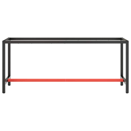 Vidaxl werkbankframe 190x50x79 cm metaal matzwart en matrood