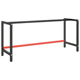 Vidaxl werkbankframe 180x57x79 cm metaal matzwart en matrood