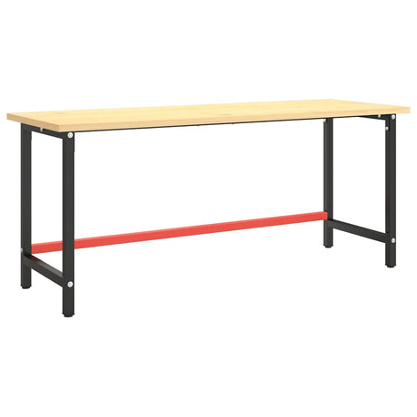 Vidaxl werkbankframe 180x57x79 cm metaal matzwart en matrood