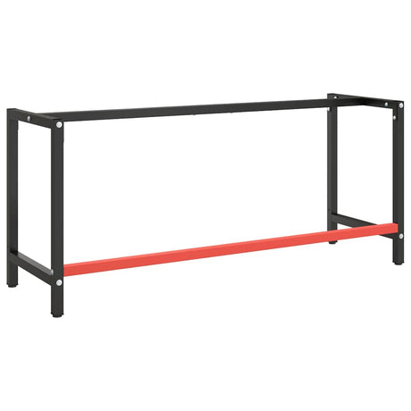 Vidaxl werkbankframe 180x57x79 cm metaal matzwart en matrood