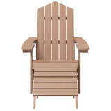 Vidaxl tuinstoel adirondack met voetenbank hdpe bruin