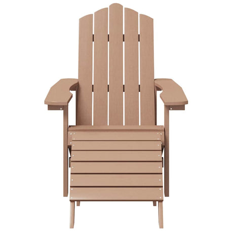 Vidaxl tuinstoel adirondack met voetenbank hdpe bruin
