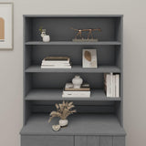 Vidaxl opzetkast hamar 90x30x100 cm massief grenenhout donkergrijs