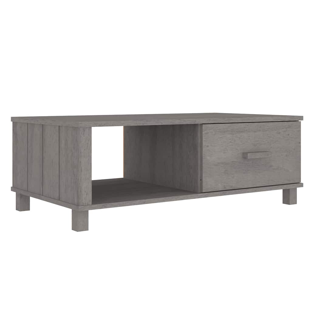 Vidaxl salontafel hamar 100x55x35 cm massief grenenhout lichtgrijs