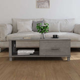 Vidaxl salontafel hamar 100x55x35 cm massief grenenhout lichtgrijs