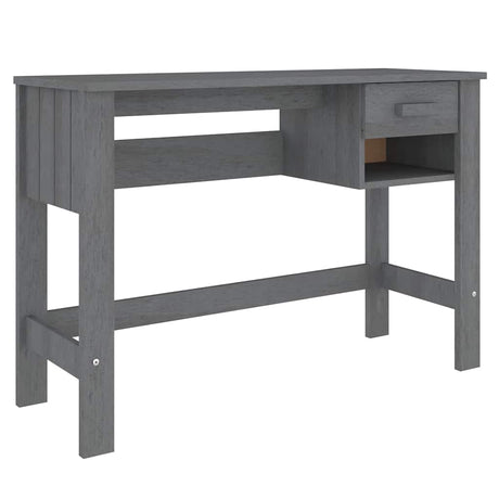 Vidaxl bureau hamar 110x40x75 cm massief grenenhout donkergrijs
