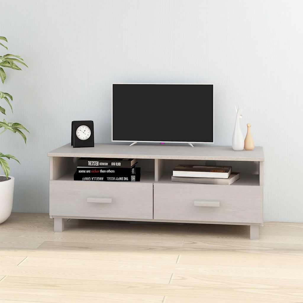 Vidaxl tv-meubel hamar 106x40x40 cm massief grenenhout wit