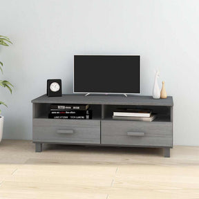 Vidaxl tv-meubel hamar 106x40x40 cm massief grenenhout donkergrijs