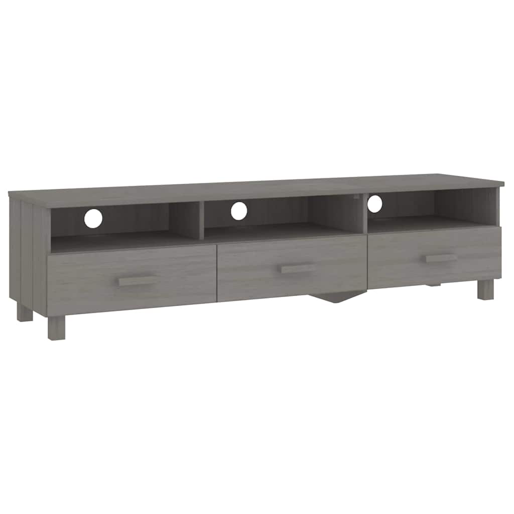 Vidaxl tv-meubel hamar 158x40x40 cm massief grenenhout lichtgrijs
