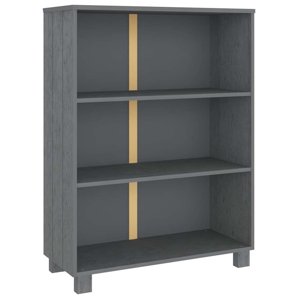 Vidaxl boekenkast hamar 85x35x112 cm massief grenenhout donkergrijs