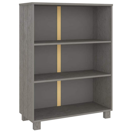 Vidaxl boekenkast hamar 85x35x112 cm massief grenenhout lichtgrijs