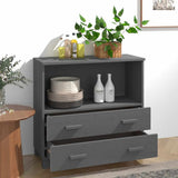 Vidaxl dressoir hamar 85x35x80 cm massief grenenhout donkergrijs