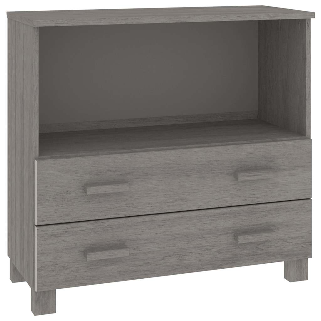 Vidaxl dressoir hamar 85x35x80 cm massief grenenhout lichtgrijs