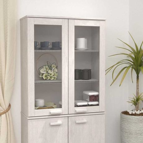 Vidaxl opzetkast hamar 85x35x100 cm massief grenenhout wit
