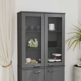 Vidaxl opzetkast hamar 85x35x100 cm massief grenenhout donkergrijs