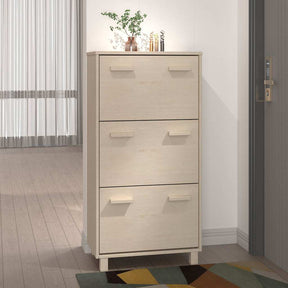 Vidaxl schoenenkast hamar 59,5x35x117 cm grenenhout honingbruin