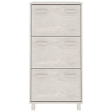 Vidaxl schoenenkast hamar 59,5x35x117 cm massief grenenhout wit