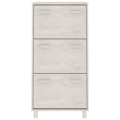 Vidaxl schoenenkast hamar 59,5x35x117 cm massief grenenhout wit