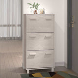 Vidaxl schoenenkast hamar 59,5x35x117 cm massief grenenhout wit
