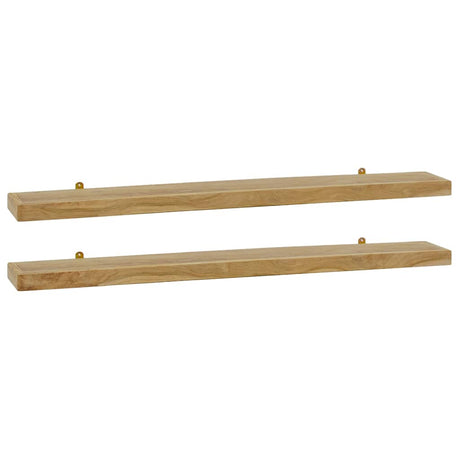 Vidaxl wandschappen 2 st 110x15x4 cm massief teakhout