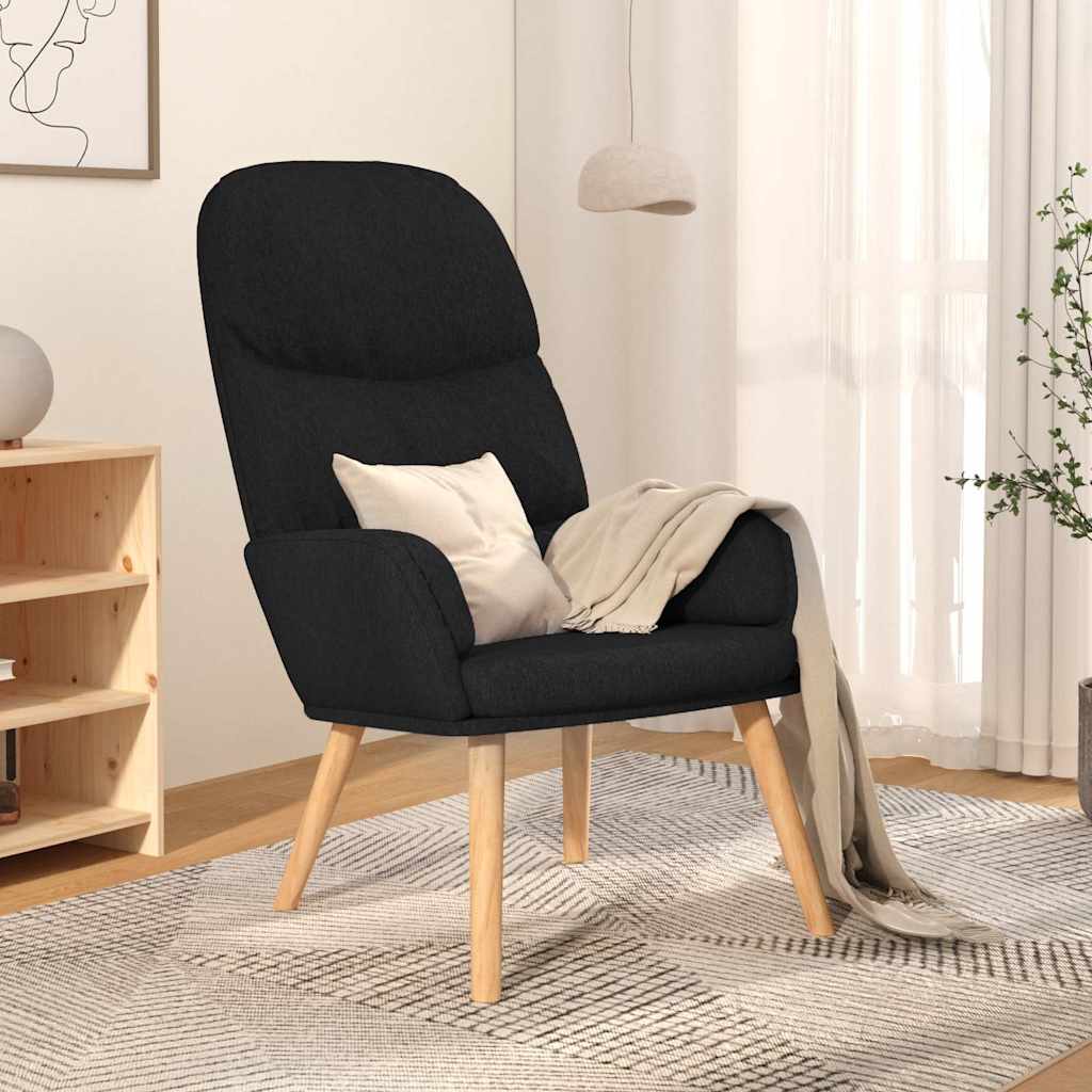 Vidaxl relaxstoel stof zwart