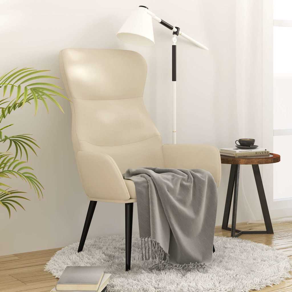 Vidaxl relaxstoel stof crèmekleurig