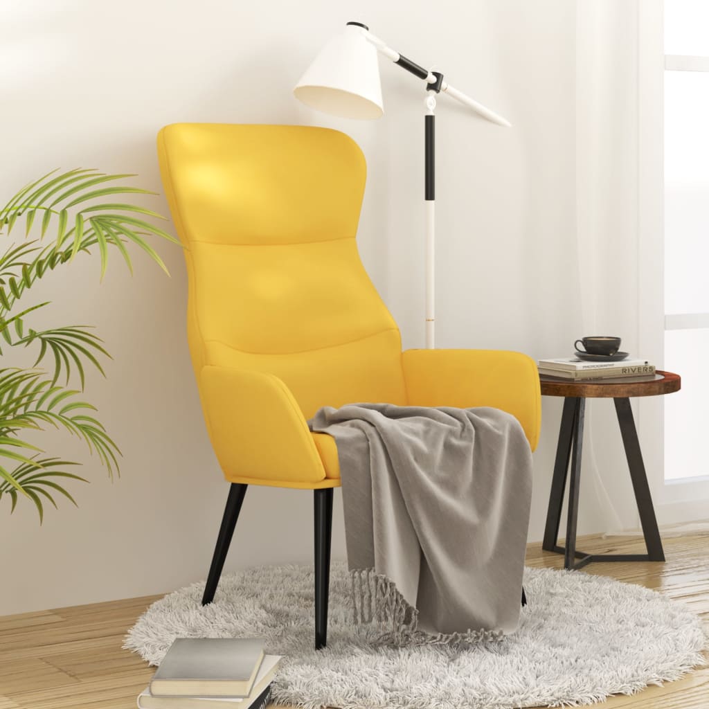 Vidaxl relaxstoel stof mosterdgeel