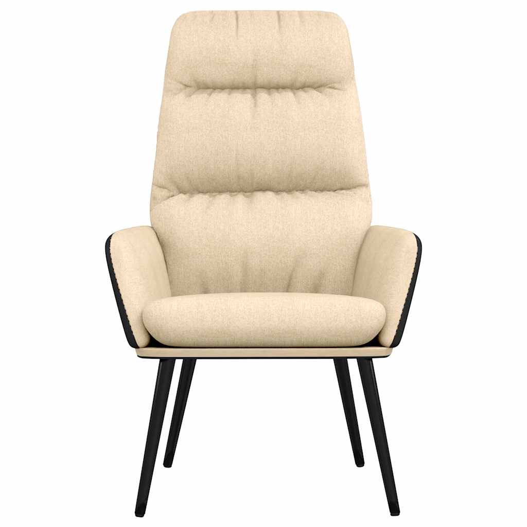 Vidaxl relaxstoel stof crèmekleurig