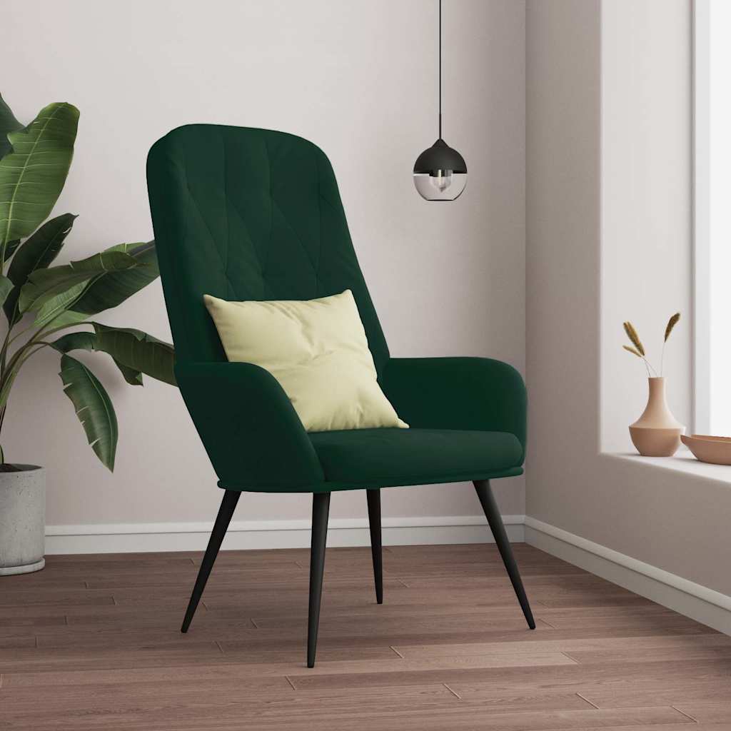 Vidaxl relaxstoel fluweel donkergoen