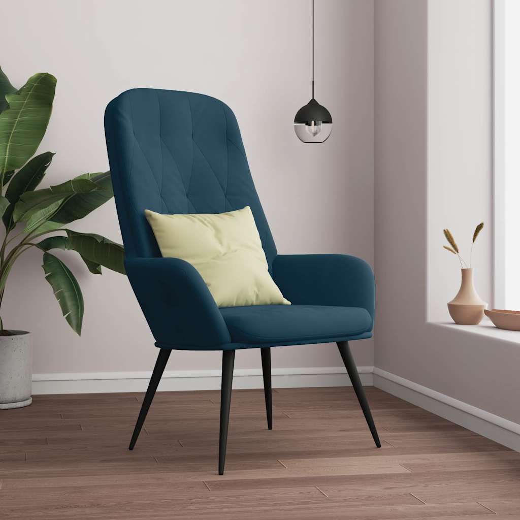 Vidaxl relaxstoel fluweel blauw