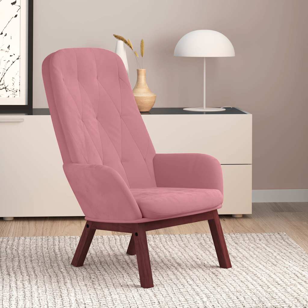 Vidaxl relaxstoel fluweel roze