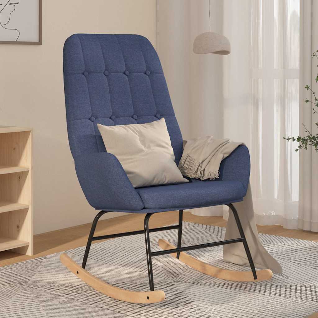 Vidaxl schommelstoel stof blauw
