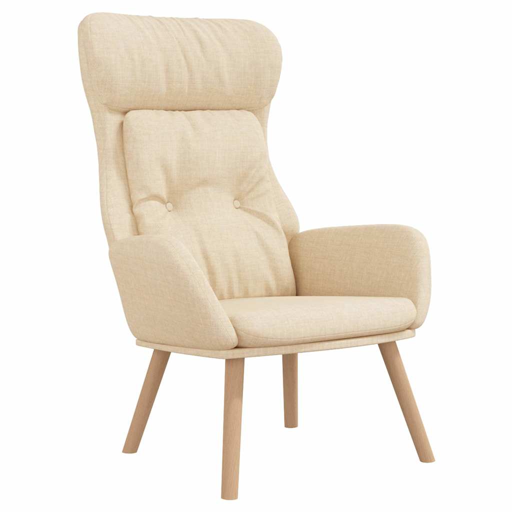 Vidaxl relaxstoel stof crèmekleurig