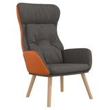 Vidaxl relaxstoel stof en pvc donkergrijs
